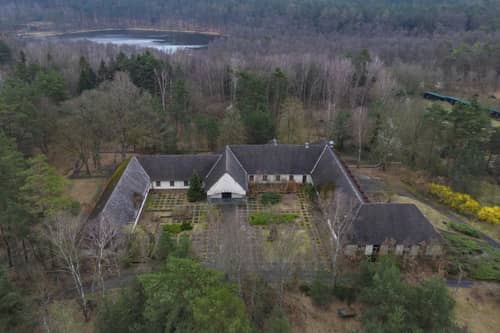 The former villa of Adolf Hitler’s propaganda minister, Joseph Goebbels on the Bogensee site, near the town of Wandlitz, about 25 miles north of Berlin. Picture: Patrick Pleul/dpa via AP