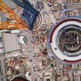 Building work on the new nuclear reactor at Hinkley Point C Power Station in Somerset. Image: EDF/SWNS.