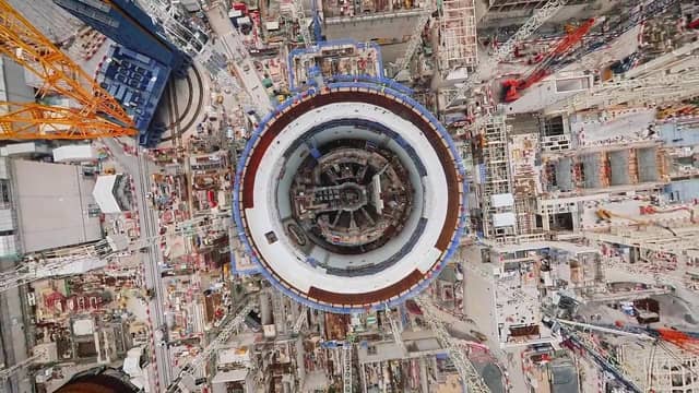 Building work on the new nuclear reactor at Hinkley Point C Power Station in Somerset. Image: EDF/SWNS.