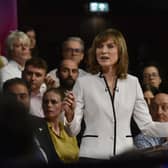 Fiona Bruce hosts the BBC Question Time Leaders Special show in Sheffield. Photo by Jeff Overs/PA Wire