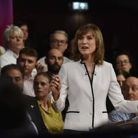 Fiona Bruce hosts the BBC Question Time Leaders Special show in Sheffield. Photo by Jeff Overs/PA Wire