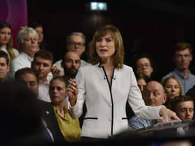 Fiona Bruce hosts the BBC Question Time Leaders Special show in Sheffield. Photo by Jeff Overs/PA Wire