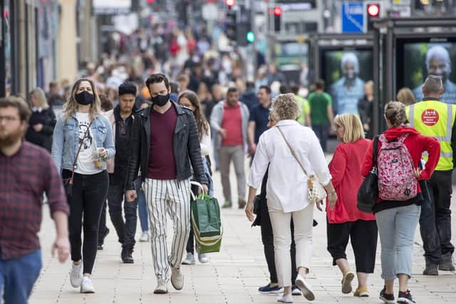 Shoppers pictured on Edinburgh's famous Princes Street. Picture: Jane Barlow/PA Wire