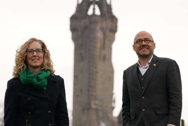 Leaders of the Scottish Greens, Lorna Slater and Patrick Harvie, are playing with the electorate over Scottish Independence, writes Christine Jardine. PIC: Andrew Milligan.