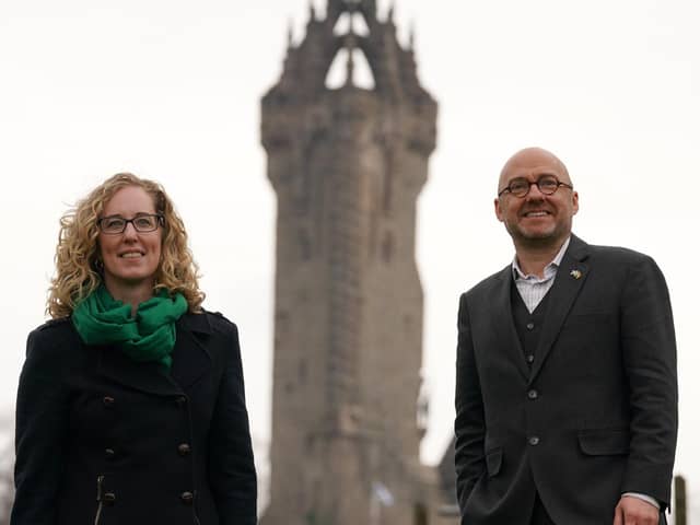 Leaders of the Scottish Greens, Lorna Slater and Patrick Harvie, are playing with the electorate over Scottish Independence, writes Christine Jardine. PIC: Andrew Milligan.