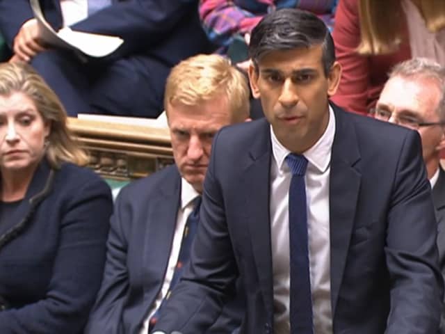 Prime Minister Rishi Sunak speaks during Prime Minister's Questions in the House of Commons, London.