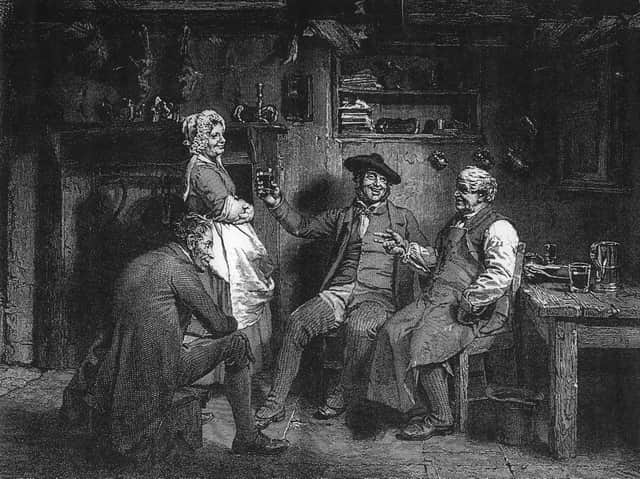 Tam O Shanter getting "uncoo happy" at Kirkton Jean's inn in the opening scenes of the epic poem. PIC: Creative Commons.