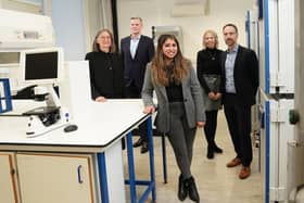 Anne Muir (Eos), Albert Nicholl (Carcinotech), Ishani Malhotra (Carcinotech), Sarah Newbould (British Business Bank) and David Milroy (Maven). Picture by Stewart Attwood