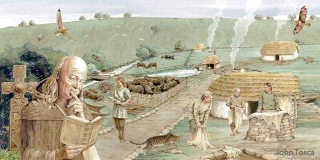 A depiction of daily life at the Pictish-era monastery at Portmahomack, Easter Ross, with a breakthrough study now revealing what its residents eat there around 1,500 years ago.