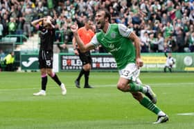 Christian Doidge scored for Hibs in the 3-2 defeat by St Mirren.