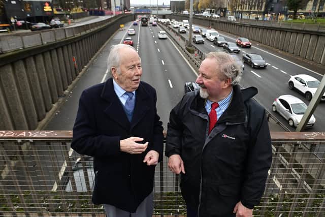 Engineers Ronnie Land and Robin Brown, who worked on the A9 upgrade in the 1970s, in Glasgow on December 15. (Photo by John Devlin/The Scotsman)