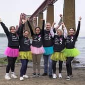 The team from the Tontine Hotel in Peebles celebrate after the abseil in June.
