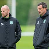 David Gray, left, was brought into the Hibs coaching set-up by Jack Ross, right.