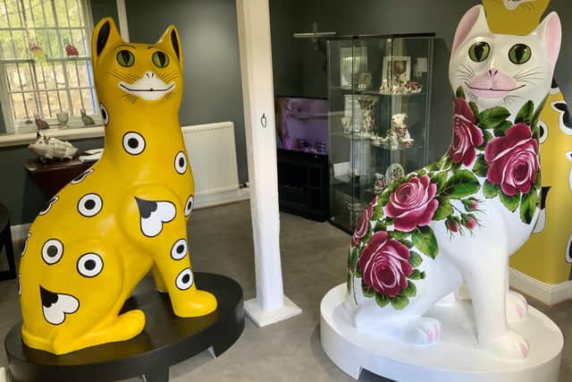 Two fantastic Wemyss Ware cats - now giant sized sculptures are set to be part of trail across Kirkcaldy (Pic: Submitted)