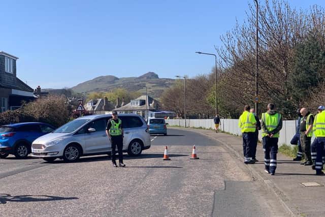 Police have blocked off a nearby road. Pic: Andy O'Brien