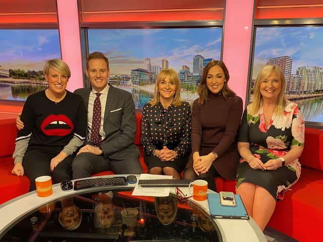 BBC Breakfast presenters Dan Walker, Louise Minchin, Sally Nugent and former presenter Steph McGovern - Sally Nugent has been mooted replacement for Louise Minchin on the BBC morning show (Image credit: PA Media/BBC Breakfast)