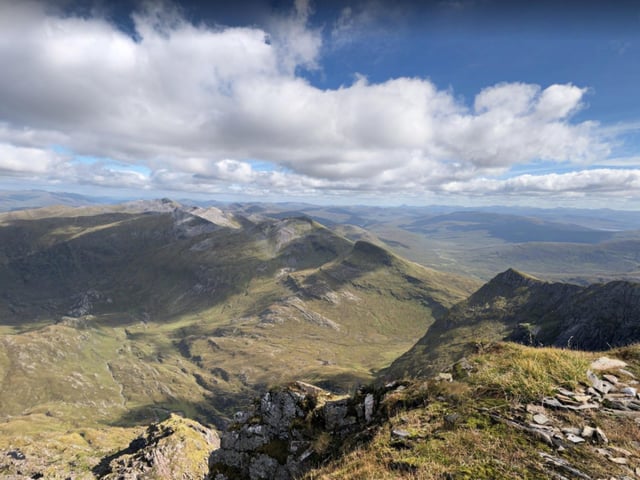 Aonach Beag is a memorable 1,234m (4,048ft) and can be found just a few miles from Ben Nevis. Walkers tend to traverse the route to Aonach Beag and Aonach Mòr - the next highest Munro at 1,220m (4,004ft)  - together from Glen Nevis, which you can catch a bus to. This takes around seven to 10 hours over a distance of over 16km (10 miles). Good navigational skills are a must and there is a steep descent from Aonach Mòr, with boggy ground lower down. But there are of course superb views from the top of these extraordinary mountains.
