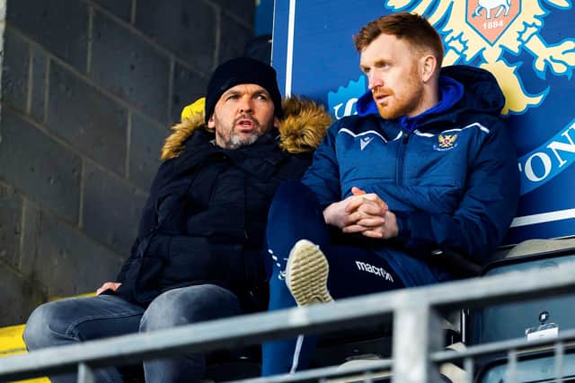 Millwall assistant manager Callum Davidson, left, pictured with St. Johnstone's Liam Craig. Davidson has been given permission to speak to the Perth. Picture: Roddy Scott/SNS