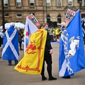 Scottish independence supporters gather in George Square for a rally organised by 'All Under One Banner'. Picture: Jeff J Mitchell/Getty Images