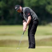 David Drysdale putts on the 18th hole during the third round of the Scandinavian Mixed Hosted by Henrik and Annika at Vallda Golf & Country Club in Gothenburg. Picture: Luke Walker/Getty Images.