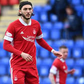 Aberdeen striker Fraser Hornby replaced the struggling Florian Kamberi at half-time and should have augmented his bright display with a goal against St Johnstone  (Photo by Paul Devlin / SNS Group)