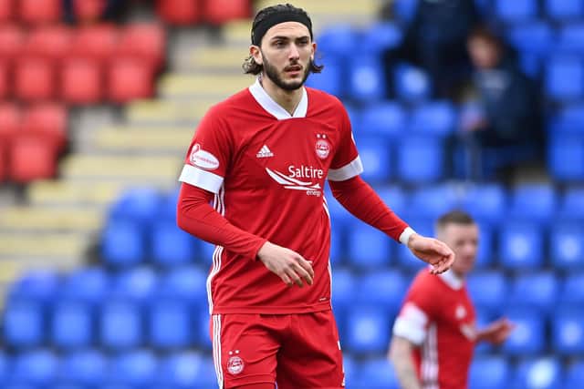 Aberdeen striker Fraser Hornby replaced the struggling Florian Kamberi at half-time and should have augmented his bright display with a goal against St Johnstone (Photo by Paul Devlin / SNS Group)