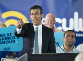 Rishi Sunak delivers a speech at Vaculug tyre specialists at Gonerby Hill Foot, Grantham, as part of his campaign to be leader of the Conservative and Unionist Party and the next prime minister. Picture date: Saturday July 23, 2022.