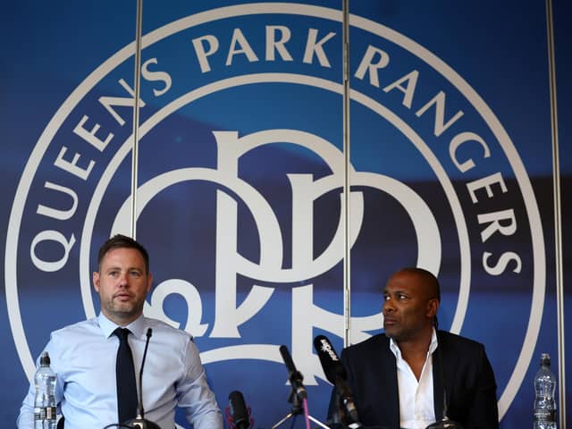 Michael Beale, left, was appointed manager of QPR back in June but their director of football Les Ferdinand, right, says he would not stand in the way of an approach as long as compensation terms were met.