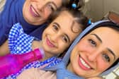 Palestinian single mother Israa Aljaish with her mother Amal (left) and her daughter Marlin. Photo: PA