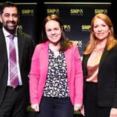 Humza Yousaf, Kate Forbes and Ash Regan at the SNP leadership hustings on 8 March (Picture: Andy Buchanan - Pool/Getty Images)