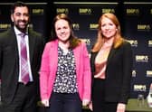 Humza Yousaf, Kate Forbes and Ash Regan at the SNP leadership hustings on 8 March (Picture: Andy Buchanan - Pool/Getty Images)