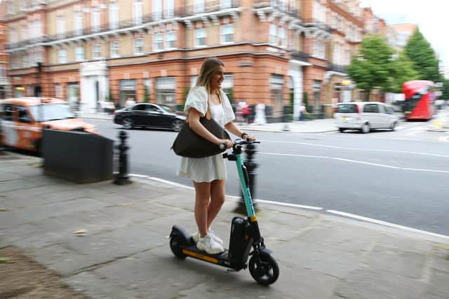 Concerns have been raised about pedestrian safety from e-scooters being illegally being ridden on pavements. (Photo by Hollie Adams/Getty Images)