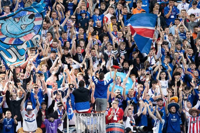 Rangers fans donned retro kits for the clash with Dundee United (Photo by Alan Harvey / SNS Group)