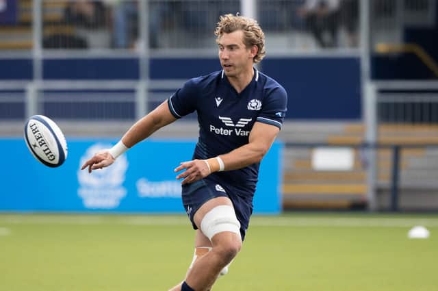 Jamie Ritchie during a Scotland training session. He returns to the team as captain for the match against France in Saint-Etienne.  (Photo by Craig Williamson / SNS Group)