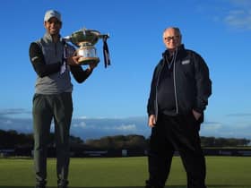 England's Aaron Rai, left, won the last staging of the Aberdeen Standard Investments Scottish Open under its current contract but Aberdeen Standard Life chairman Sir Douglas Flint, right, was hopeful a new deal could be struck for the Rolex Series event and that has indeed been the case. Picture: Andrew Redington/Getty Images