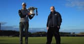 England's Aaron Rai, left, won the last staging of the Aberdeen Standard Investments Scottish Open under its current contract but Aberdeen Standard Life chairman Sir Douglas Flint, right, was hopeful a new deal could be struck for the Rolex Series event and that has indeed been the case. Picture: Andrew Redington/Getty Images