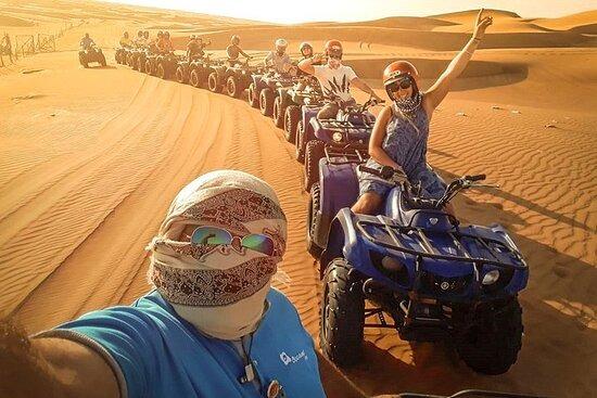 “The best experience in Dubai. Everything was perfect. The show, the quad, the 4x4 tour in the desert, sandboarding, the reception at the camp, the meal, our very friendly guide.”