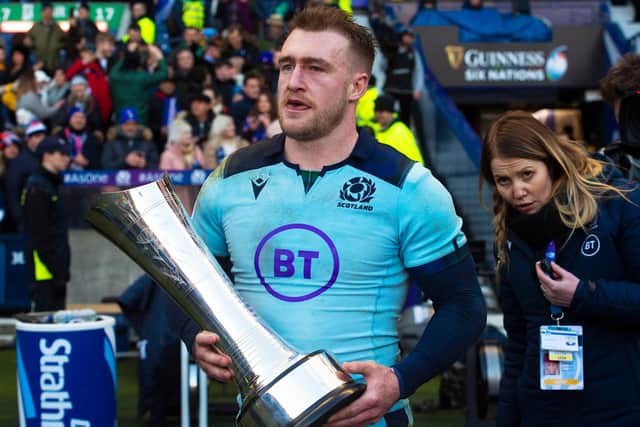 Stuart Hogg led Scotland to victory over France in the last international he played before lockdown. Picture: Bill Murray/SNS