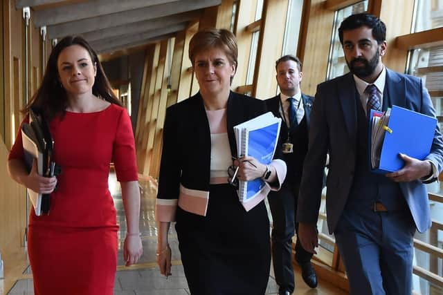 Kate Forbes and Humza Yousaf with Nicola Sturgeon