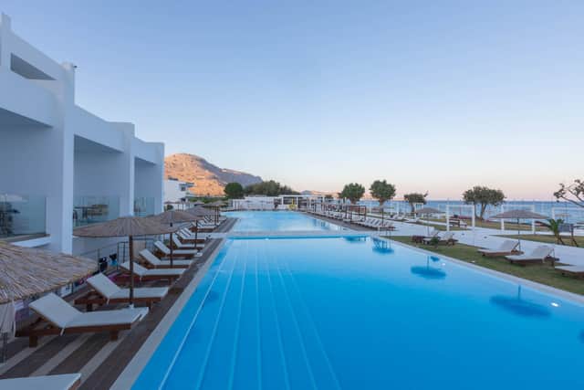 The pool at Mark Warner Kamari Beach Resort, Rhodes. Pic: Mark Warner/PA