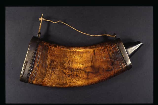 A powder horn, believed to have belonged to Fife-born seaman Alexander Selkirk, which is to go on display in Dunfermline.