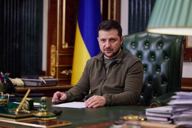 Ukrainian President Volodymyr Zelensky was not seriously injured when his car collided with another vehicle following a battlefield visit, his spokesman said
