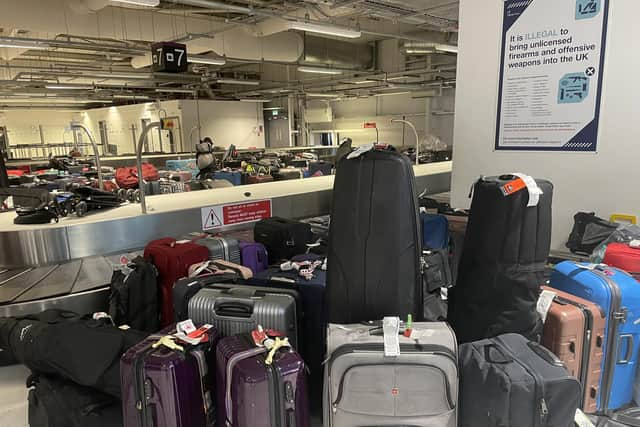 Baggage at Edinburgh Airport on Thursday. Picture: Contributed