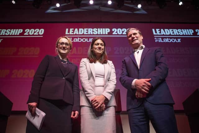 Labour leadership candidates (from the left) Rebecca Long-Bailey, Lisa Nandy and Sir Keir Starmer