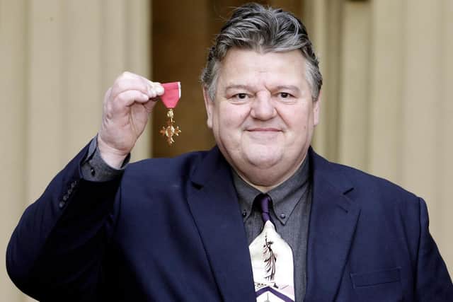 of Robbie Coltrane with his OBE  (Pic: Andrew Parsons/PA Wire)