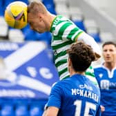 Celtic's Leigh Griffiths to break the deadlock in added time of his comeback game that secured his side a win over St Johnstone yesterday (Photo by Craig Williamson / SNS Group)