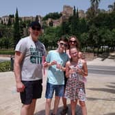 Nanette Forsyth from Broxburn, West Lothian, with her husband Malcolm and two teenage children, Callum, 14 and Amy, 12