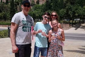 Nanette Forsyth from Broxburn, West Lothian, with her husband Malcolm and two teenage children, Callum, 14 and Amy, 12