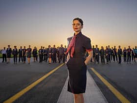 British Airways have unveiled their new uniform, the first in nearly 20 years. Female cabin crew will be able to wear jumpsuits in what the company described as "an airline first", while a tunic and hijab option has also been introduced. Picture: British Airways/PA Wire