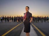 British Airways have unveiled their new uniform, the first in nearly 20 years. Female cabin crew will be able to wear jumpsuits in what the company described as "an airline first", while a tunic and hijab option has also been introduced. Picture: British Airways/PA Wire
